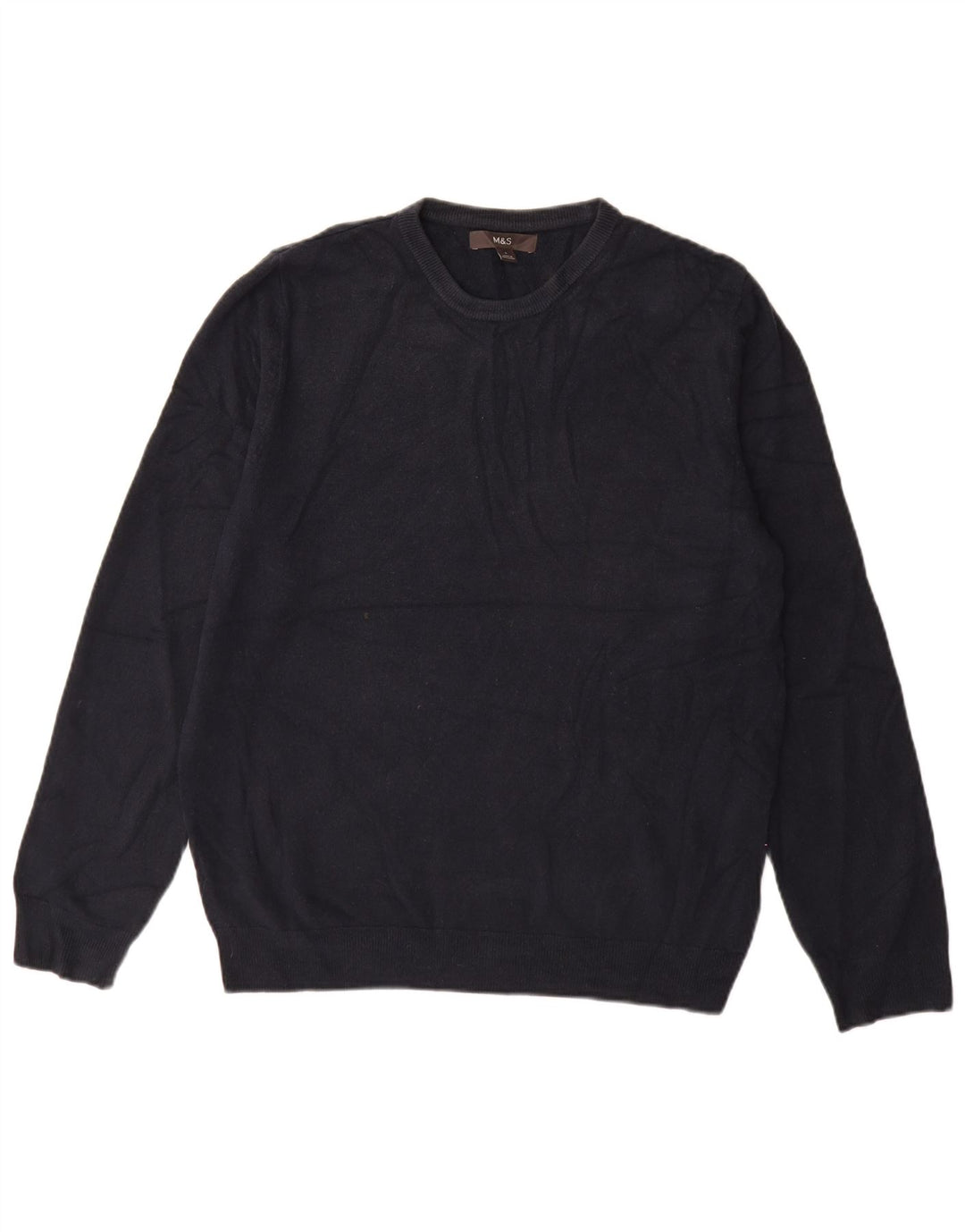 Marks & Spencer Herren-Pullover mit Rundhalsausschnitt, groß, Marineblau, Acryl