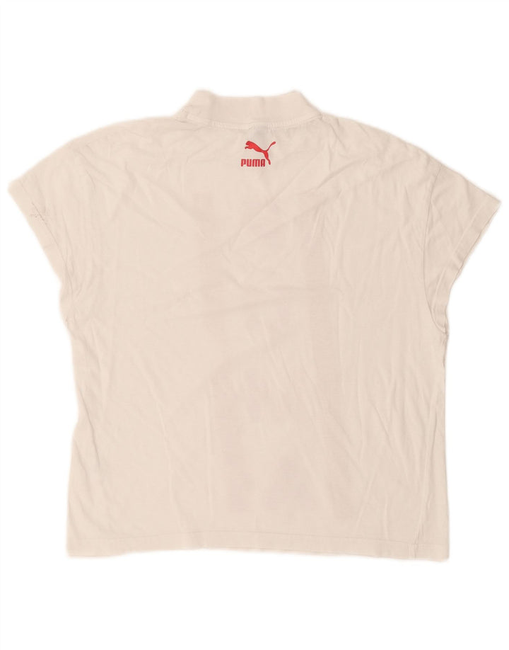 Puma Damen Grafik T-Shirt Top UK 10 Small Weiß