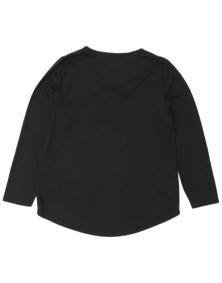 Marks & Spencer Damen Top Langarm UK 10 Small Schwarz Polyester