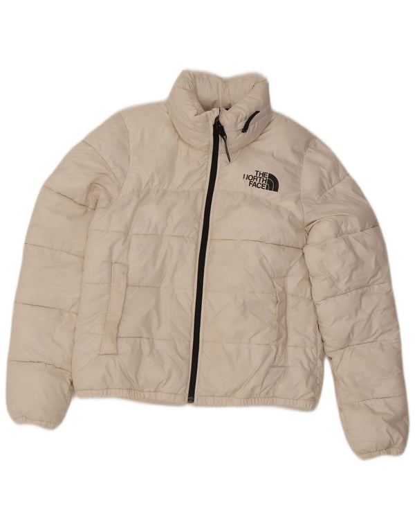 The North Face Wattierte Damenjacke mit Kapuze, UK 10, Größe S, Weiß, Polyester