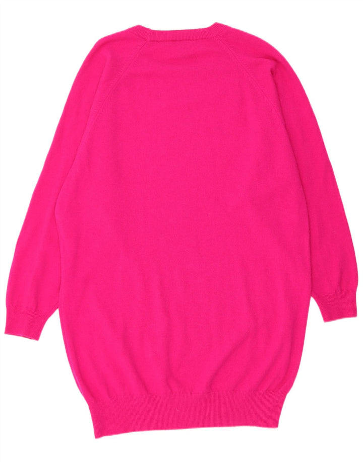 Stefanel Damen Pulloverkleid UK 14 Mittelrosa Acryl