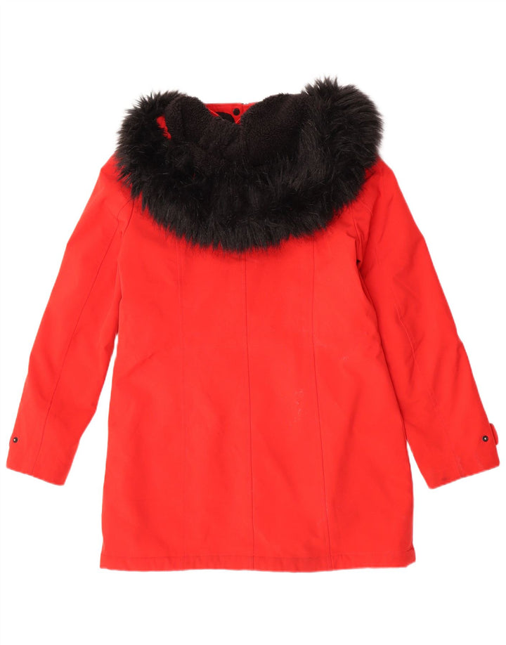 Calvin Klein Damen Kapuzenparkajacke UK 10 Small Rot Polyester