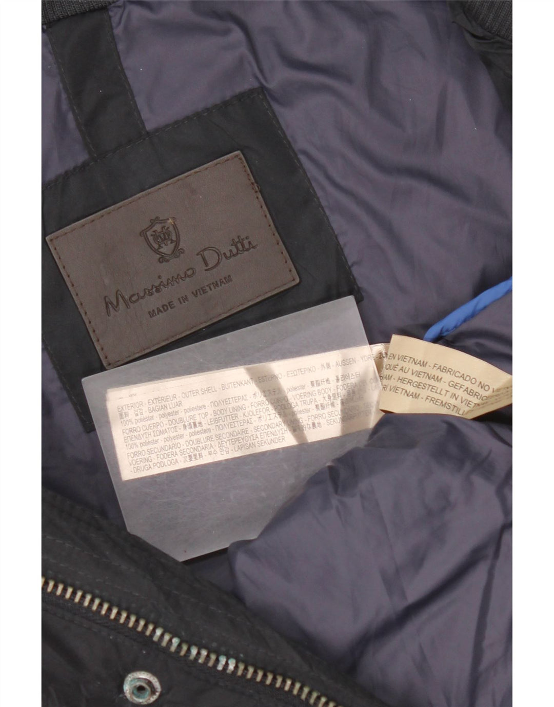 Massimo Dutti Herren Wattierte Weste UK 44 2XL Marineblau Polyester