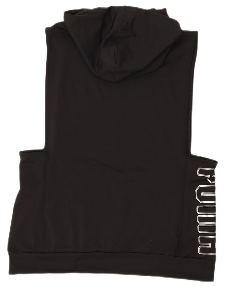 PUMA Damen Graphic Ärmelloser Kapuzenpullover UK 12 Medium Schwarz Polyester