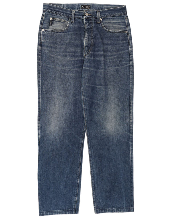 Armani Herren Straight Jeans W36 L31 Blau