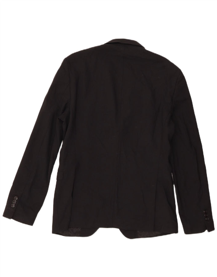 Zara Herren 2-Knopf-Blazerjacke EU 52 3XL Schwarz Polyester