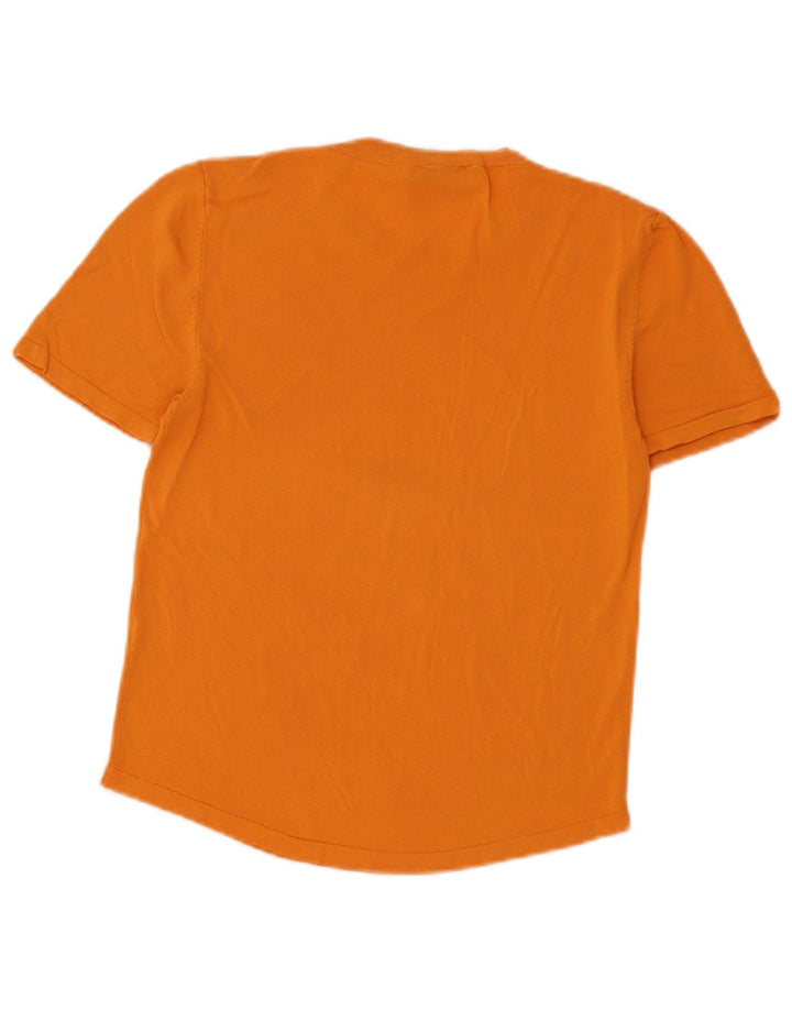 Zara Damen T-Shirt Top UK 12 Medium Orange