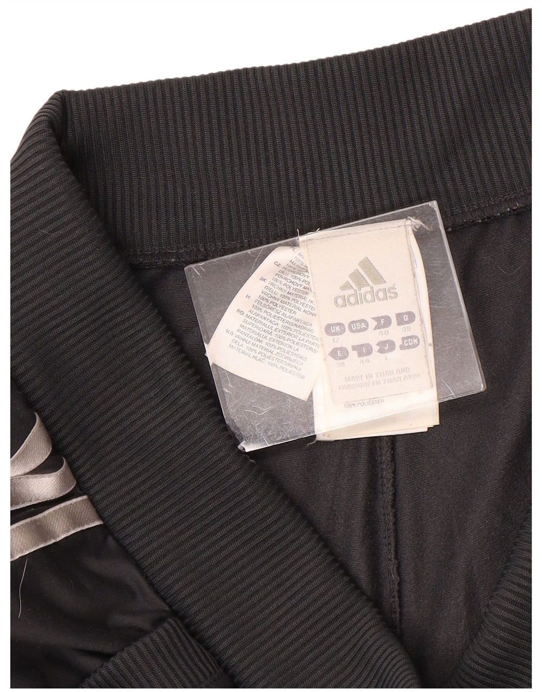 ADIDAS Damen Trainingshose UK 12 Mittelgraues Polyester