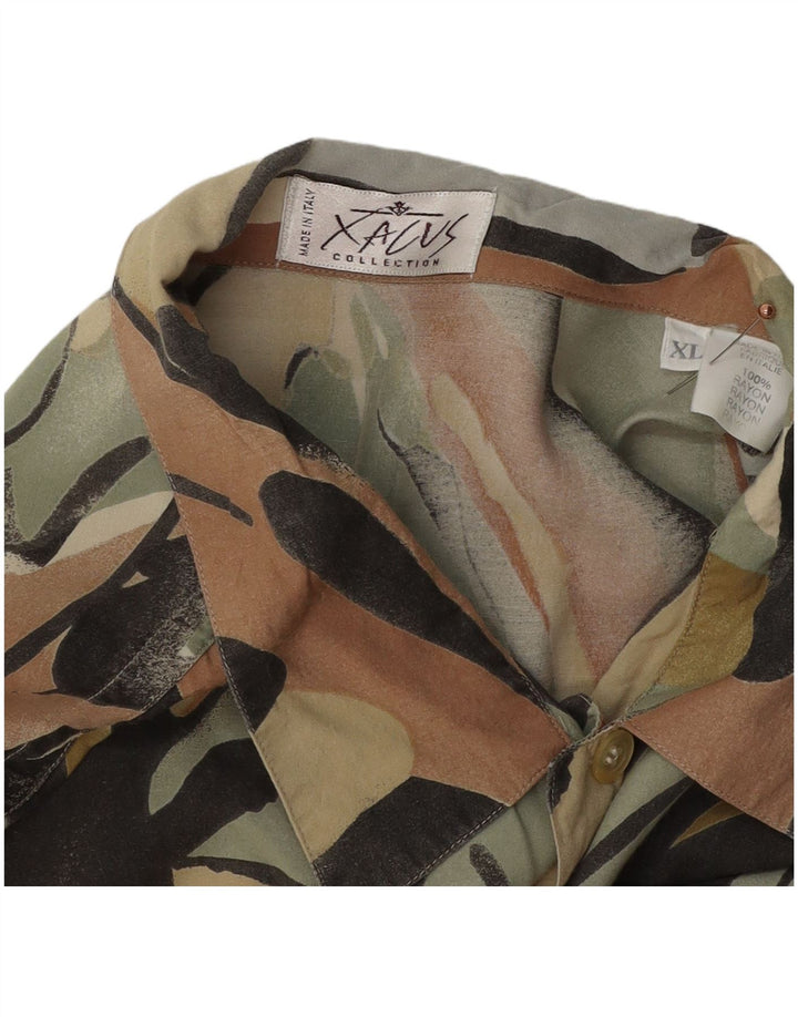 XACUS Mens Abstract Pattern Short Sleeve Shirt XL Multicoloured Rayon