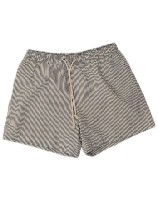 Zara Herren-Badeshorts aus mittelblauem Nadelstreifen-Polyester