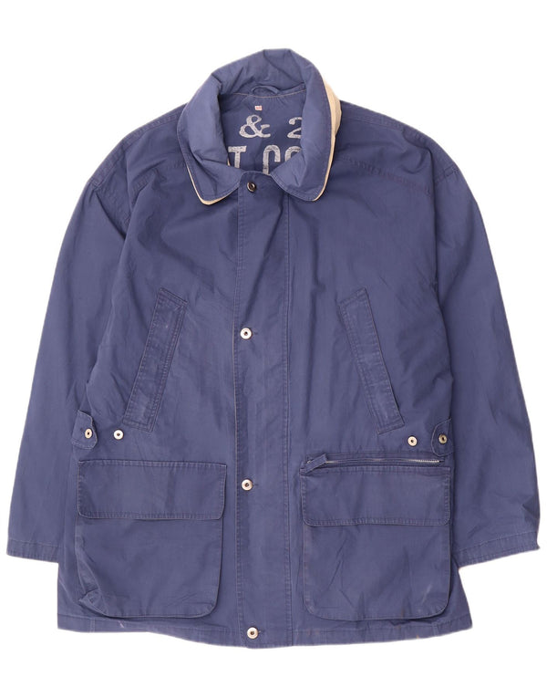 Vintage Herren Utility Jacke UK 42 XL Marineblau Polyester