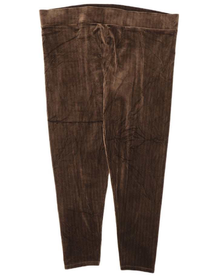Marks & Spencer Damen Samt-Leggings UK 20 2XL Braun Polyester