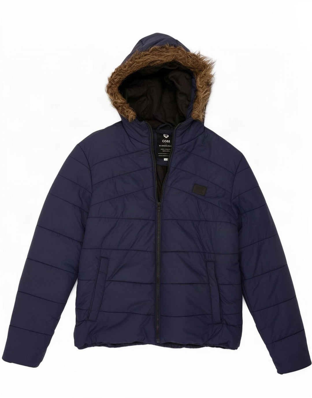 Jack & Jones Herren-Jacke mit Kapuze, gepolstert, Größe 40, Marineblau, Polyester