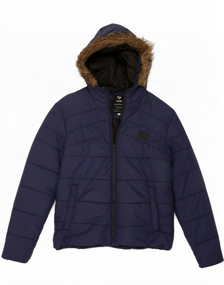 Jack & Jones Herren-Jacke mit Kapuze, gepolstert, Größe 40, Marineblau, Polyester