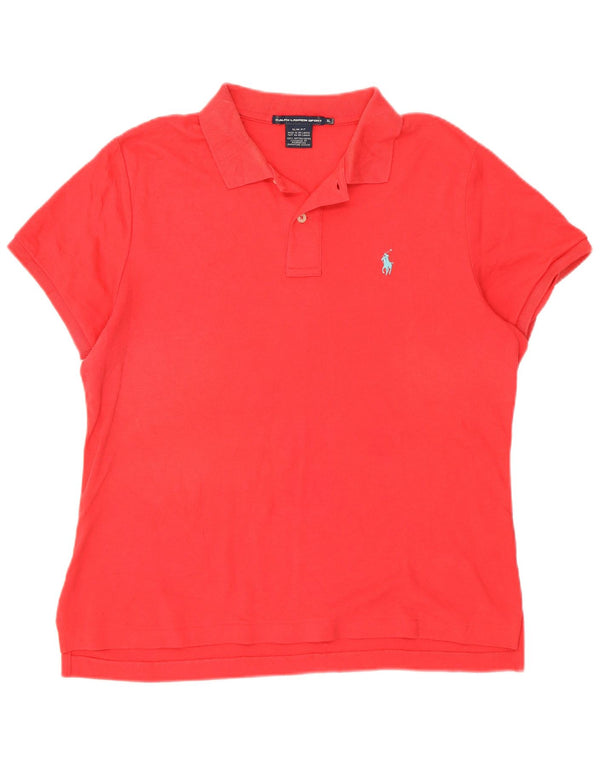 Ralph Lauren Damen Slim Fit Poloshirt UK 18 XL Rote Baumwolle
