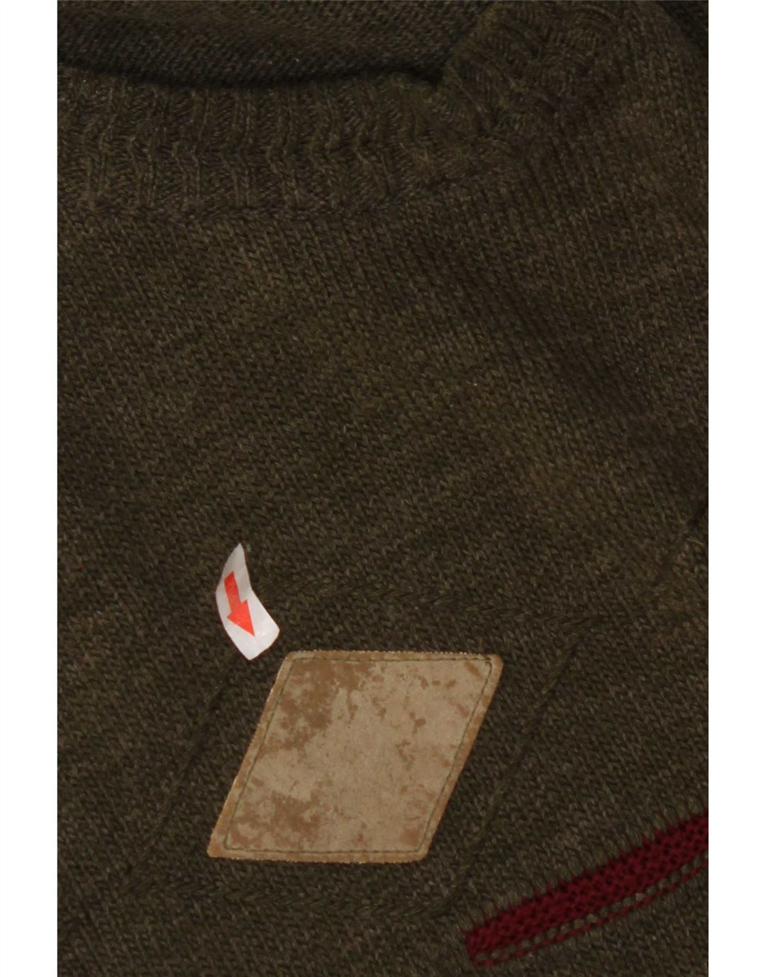Vintage Herren Rundhalspullover Pullover Medium Khaki Argyle/Diamant