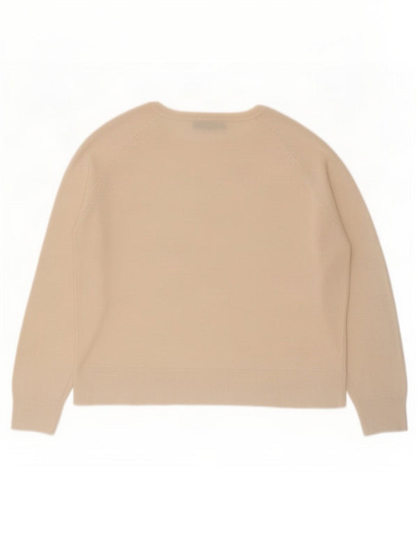 Zara Damen-Pullover mit U-Boot-Ausschnitt, UK 14, mittelbeige Viskose
