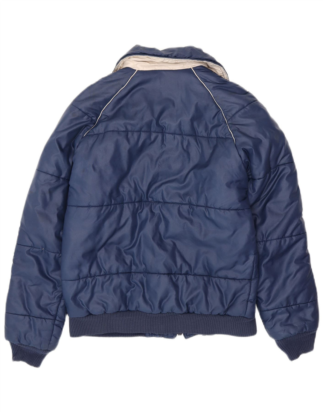 VINTAGE Herren-Windbreaker-Jacke UK 38 Medium Marineblau Polyester