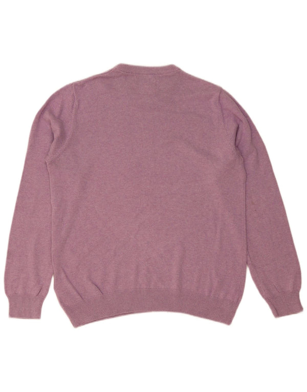 Marks & Spencer Damen-Pullover mit Rundhalsausschnitt, Gr. 16, Größe L, Rosa, Baumwolle