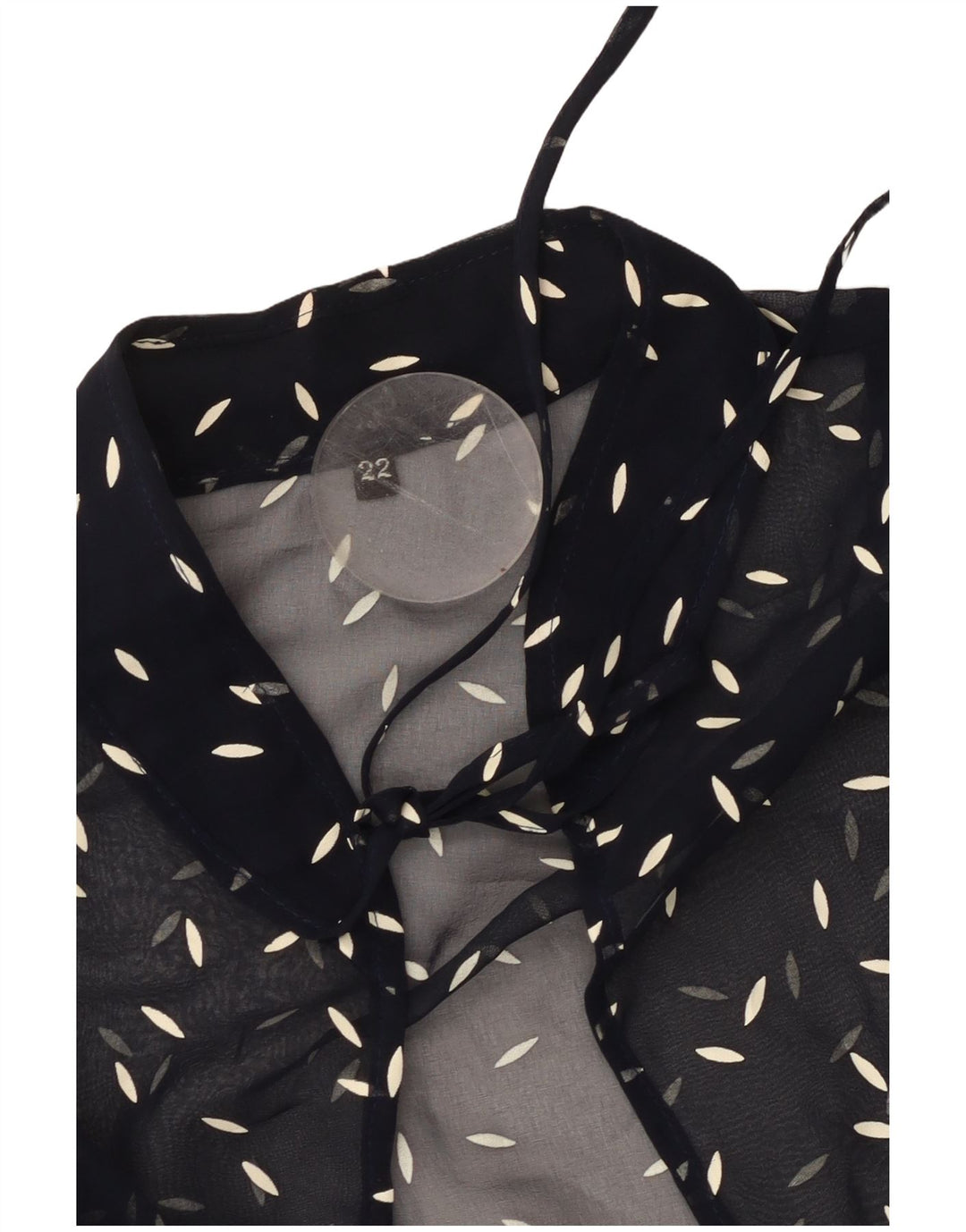 VINTAGE Damen Hemdbluse mit abstraktem Muster UK 22 3XL Marineblau