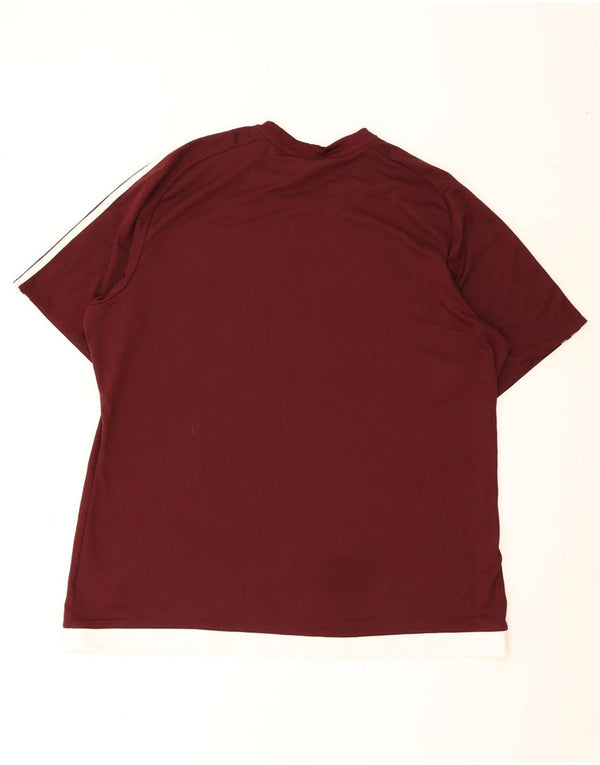 Adidas Herren Climalite T-Shirt Top 2XL Burgund Polyester