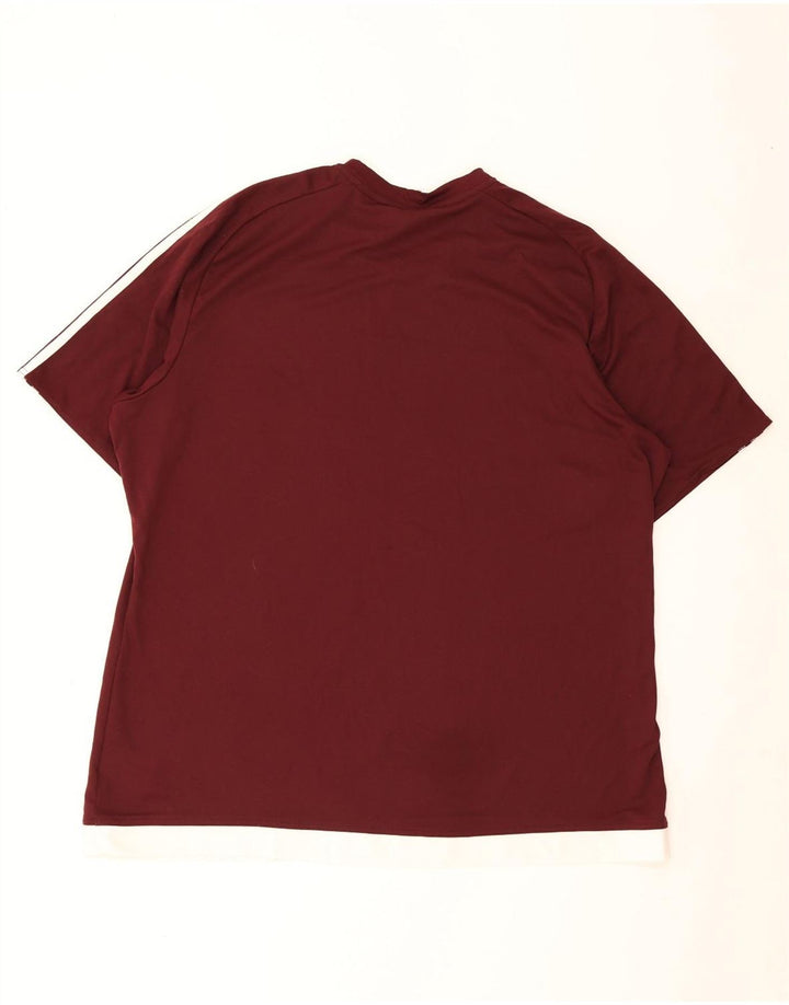 Adidas Herren Climalite T-Shirt Top 2XL Burgund Polyester