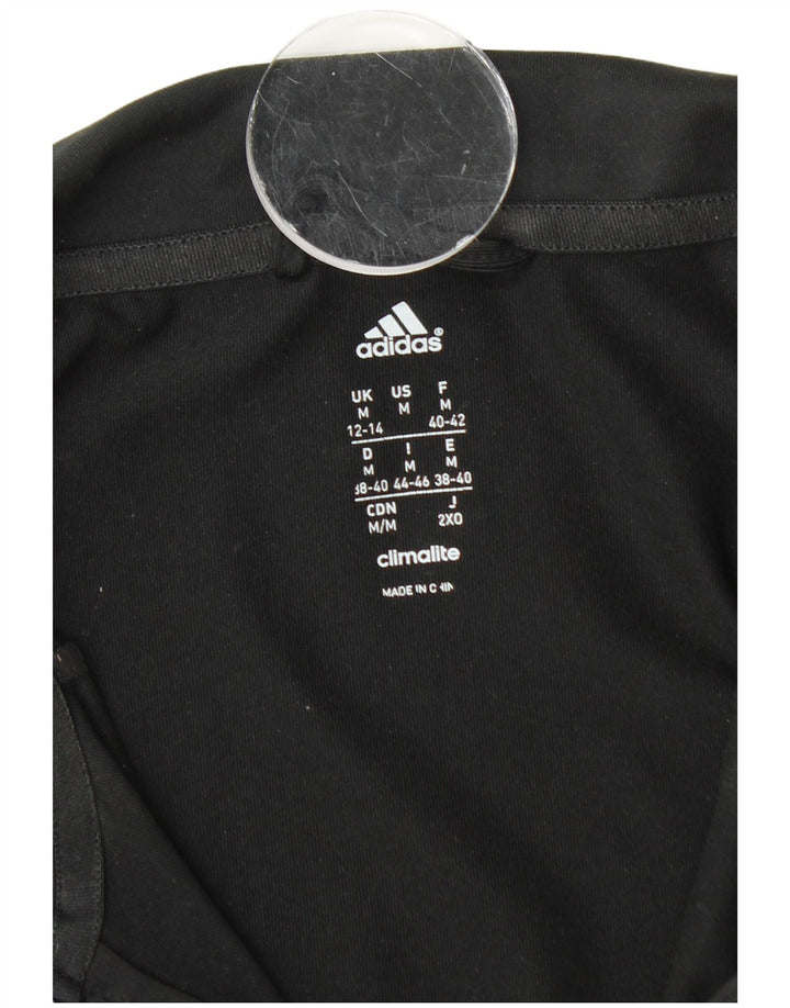 Adidas Damen Climalite Trainingsanzug Top Jacke UK 12/14 Medium Schwarz