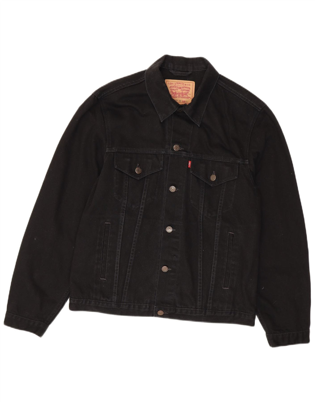 Levi's Herren Jeansjacke UK 40 Large Schwarz Baumwolle