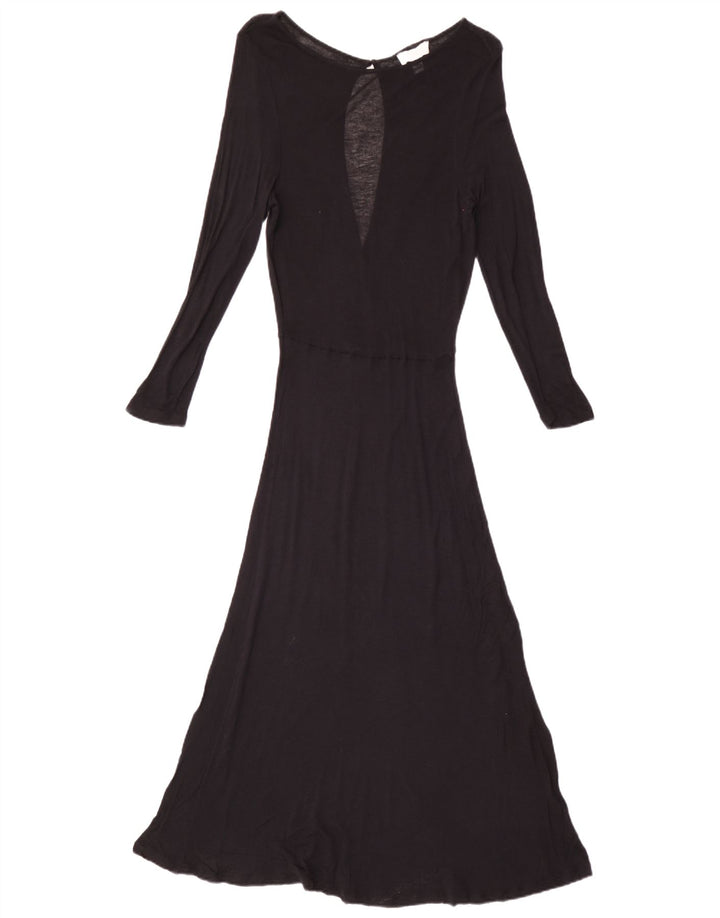 White Label Damen-Maxikleid mit langen Ärmeln, Größe S, Schwarz