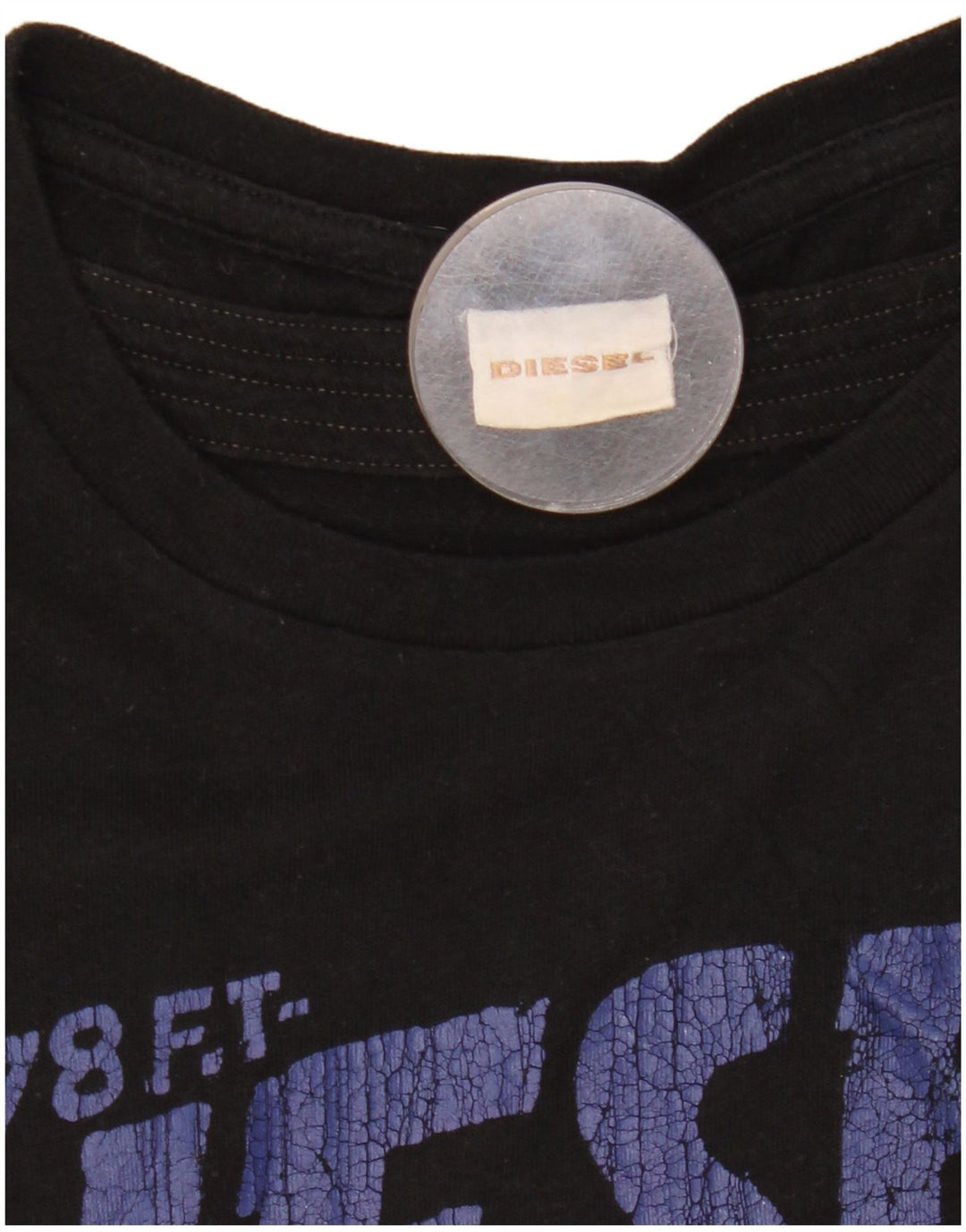 Diesel Herren Graphic T-Shirt Top XL Schwarz Baumwolle