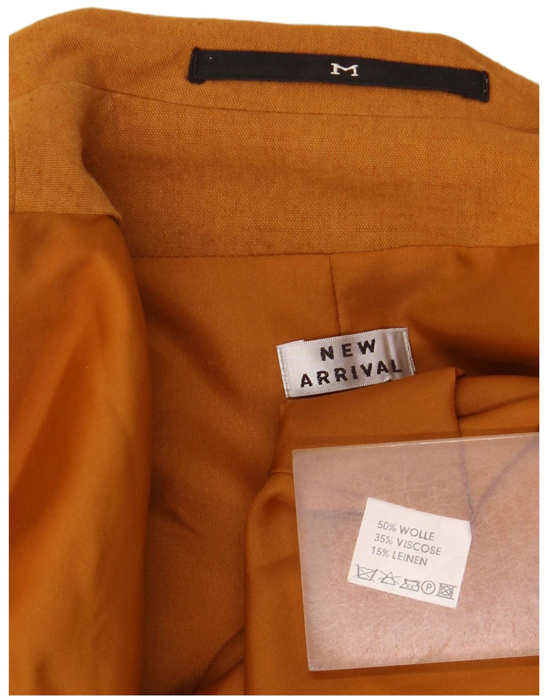 Neu eingetroffene zweireihige Damen-Blazerjacke aus mittelbeiger Wolle in UK-Gr. 14