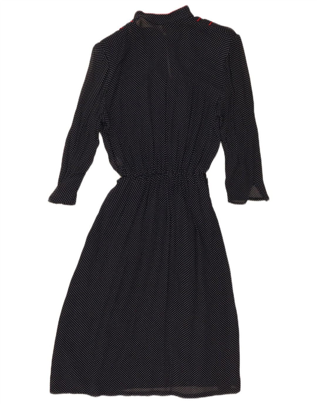 Vintage Damen 3/4-Ärmel-A-Linien-Kleid IT 44 Medium Navy Blue Spotted