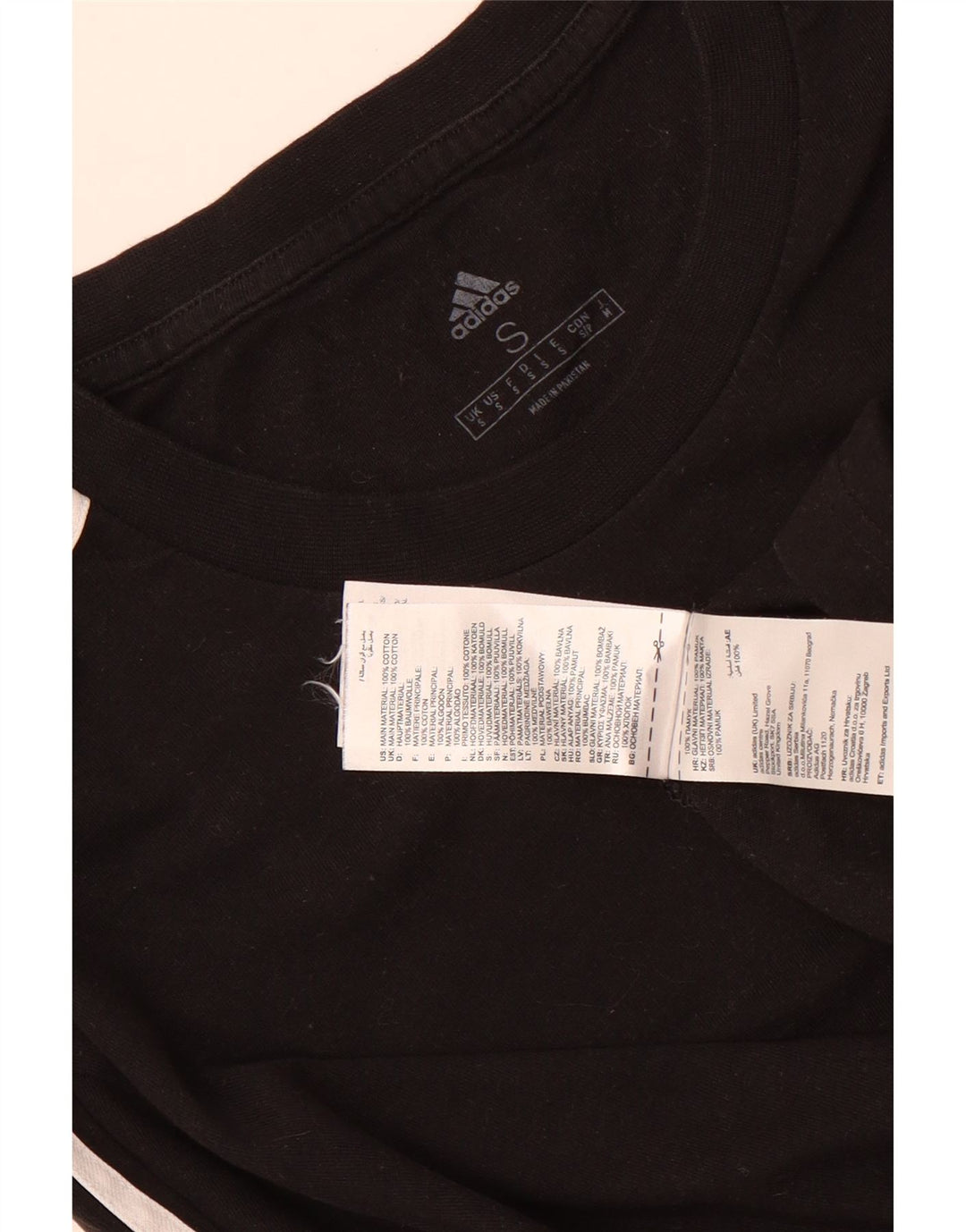 Adidas Herren T-Shirt Top Small Schwarz Baumwolle