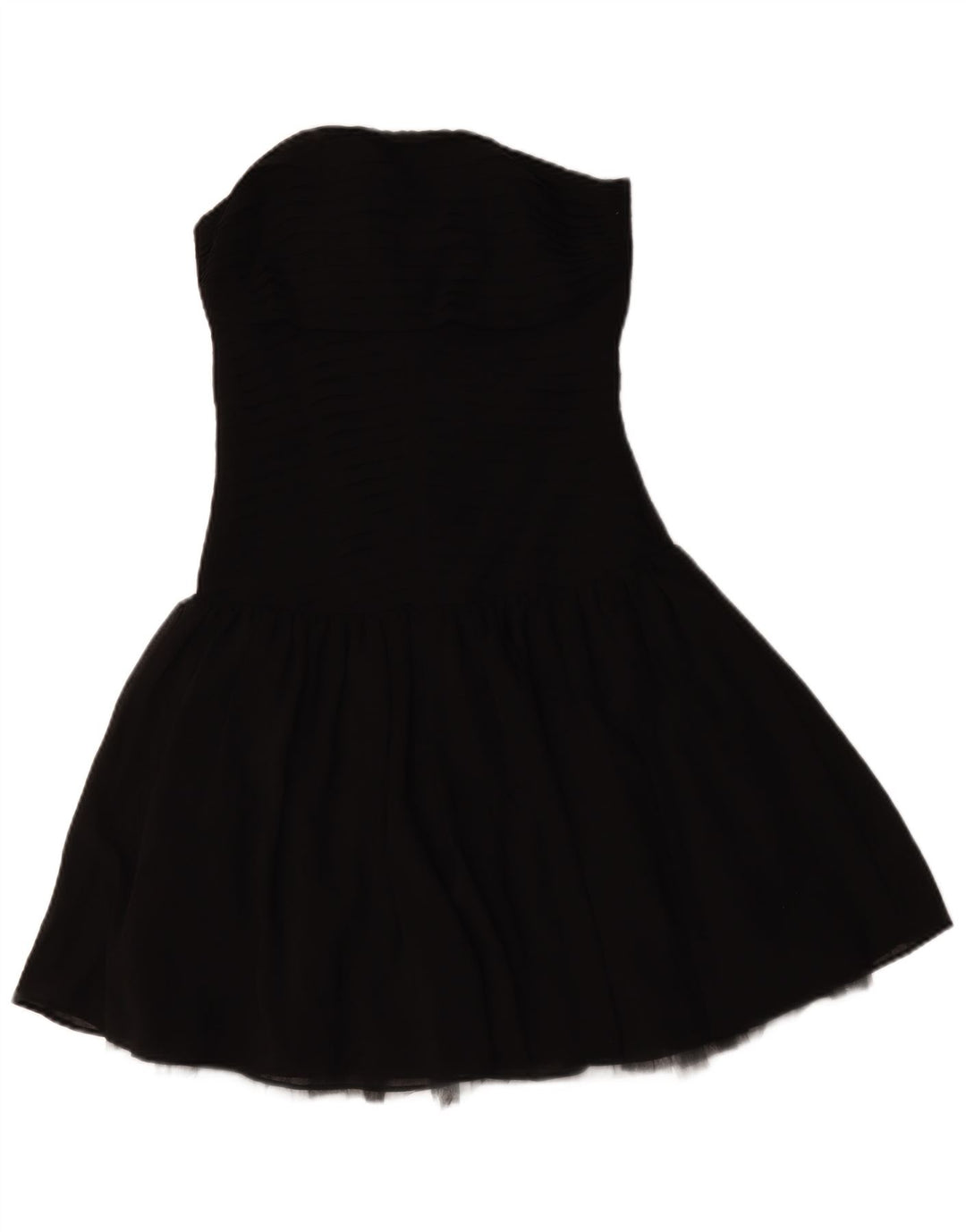 Zara Damen Trägerloses Kleid UK 8 Small Schwarz Polyester