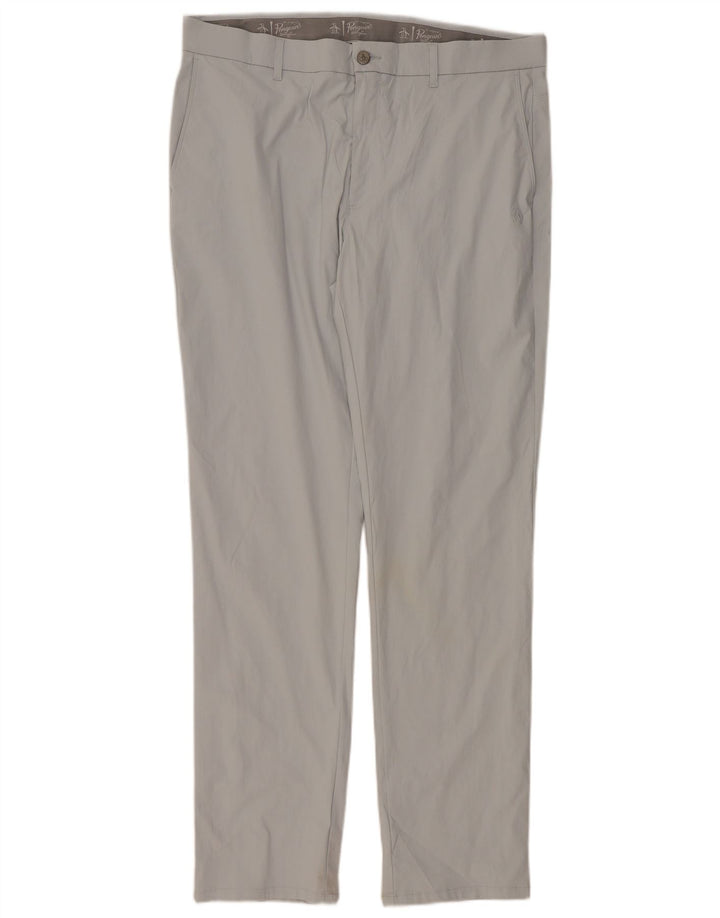 Penguin Slim Chino-Hose für Herren, W36, L34, graues Nylon