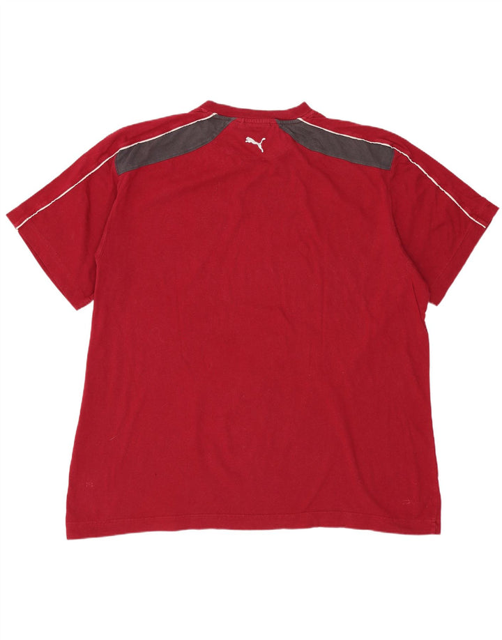 PUMA Herren Grafik T-Shirt Top 2XL Rot Farbblock