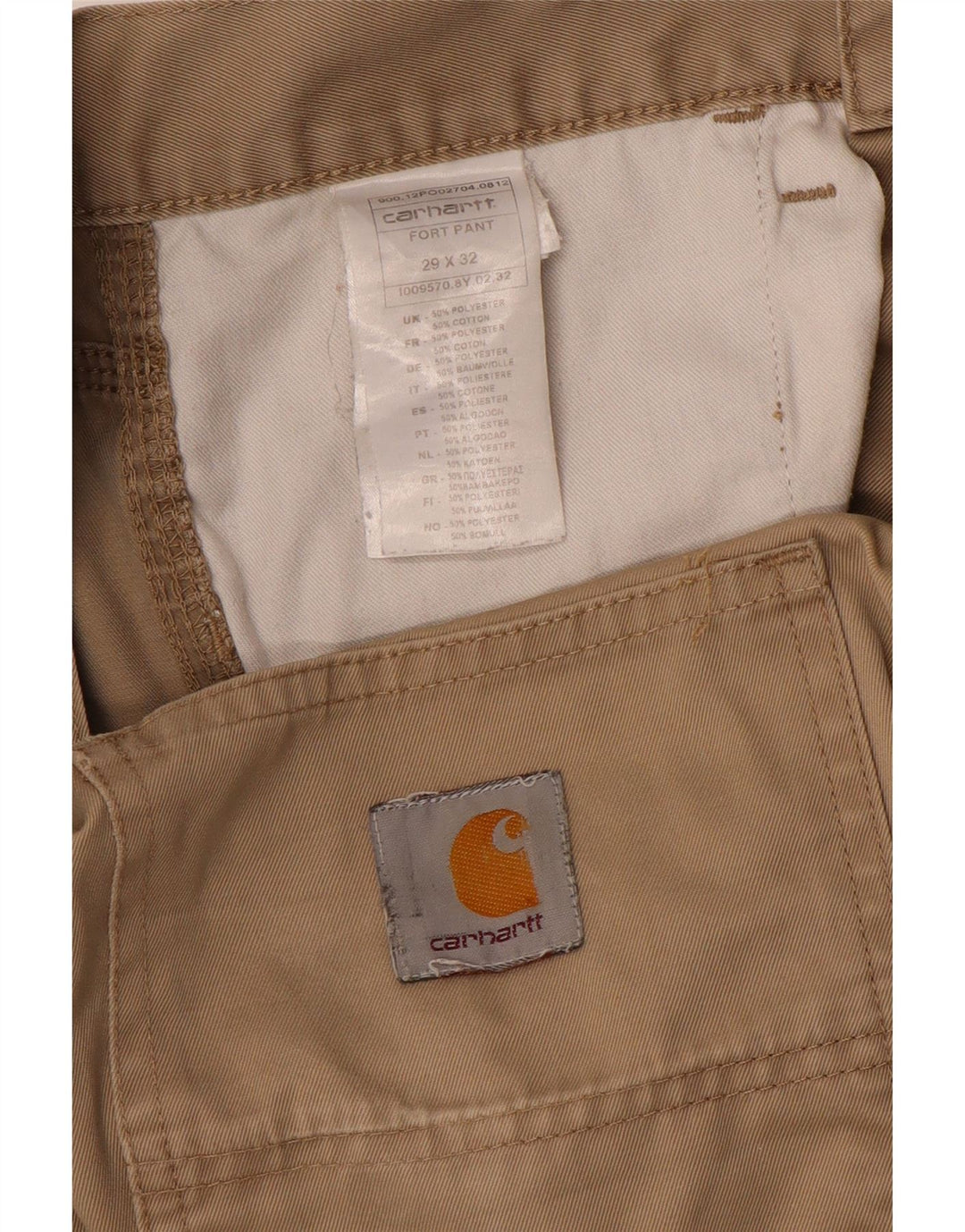 CARHARTT Gerade Herren-Cargohose W29 L32 Khaki Polyester