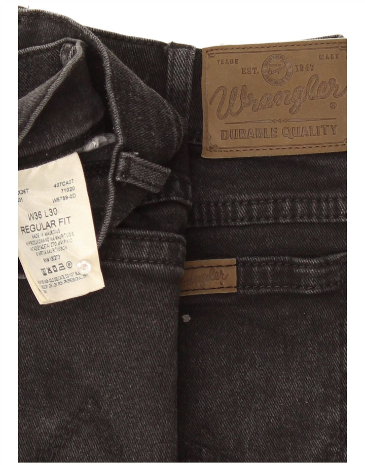 Wrangler Herren-Jeans mit normaler Passform, gerade Passform, W36, L30, schwarze Baumwolle