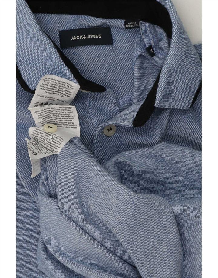 Jack & Jones Herren-Poloshirt aus mittelblauer Baumwolle