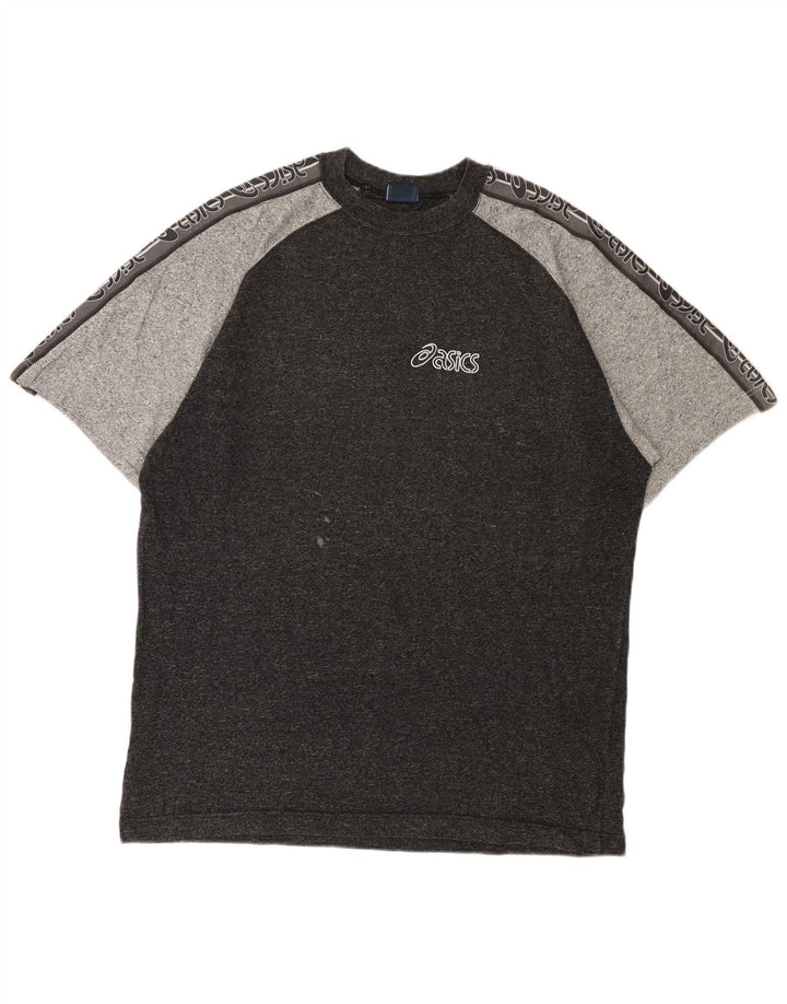 Asics Herren T-Shirt mit Grafik, groß, Schwarz, Farbblock