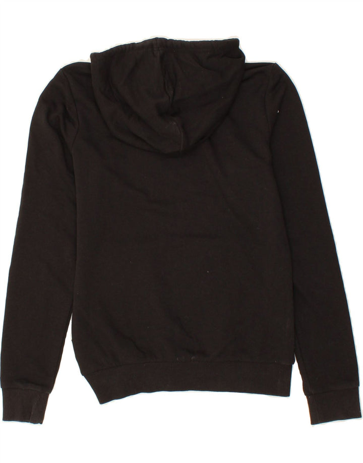 PUMA Womens Graphic Hoodie Jumper UK 10 Small Black Polyester Vintage Puma and Second-Hand Puma from Messina Hembry 