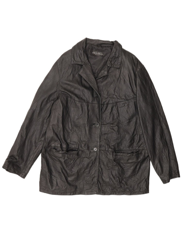 Lavorazione Artigianale Damen Lederjacke UK 16 Large Schwarz