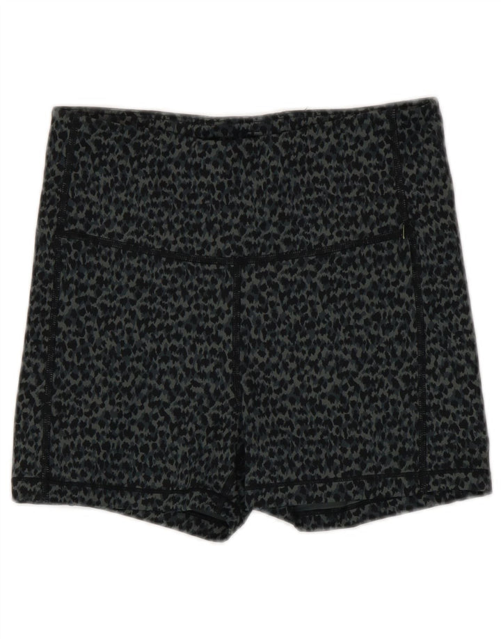 Athleta Damen Sportshorts UK 8 Small Graues Polyester mit Animal-Print