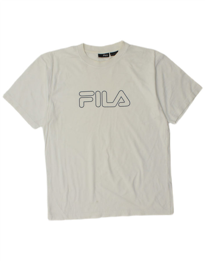 FILA Herren Grafik T-Shirt Top Small Weiß