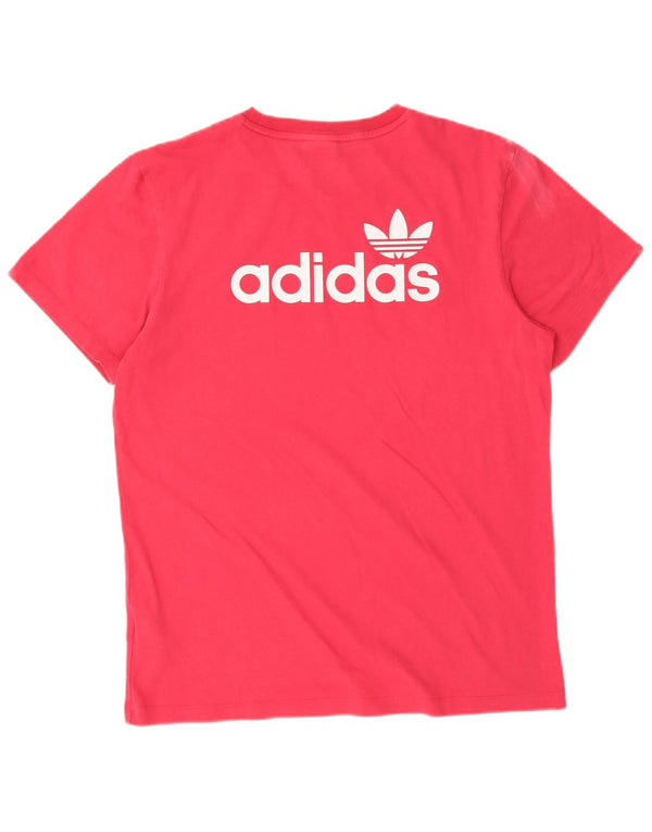 Adidas Damen Grafik T-Shirt Top UK 8 Small Rosa Baumwolle