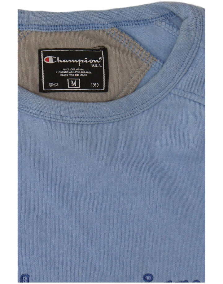 CHAMPION Mens Graphic Sweatshirt Jumper Medium Blue Cotton