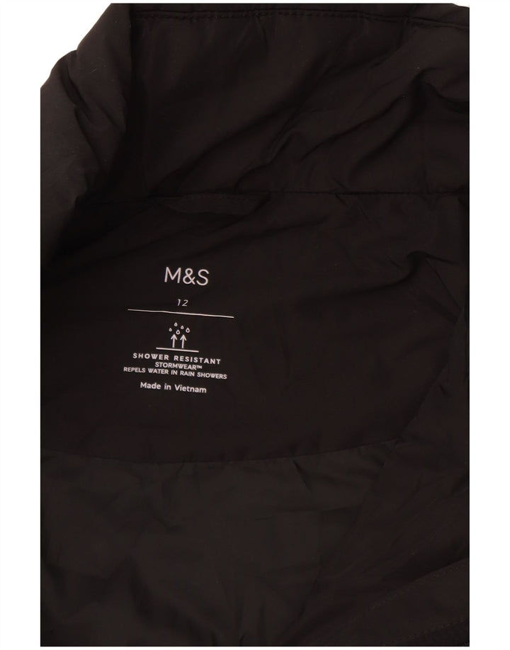 Marks & Spencer Damen Steppmantel UK 12 Medium Schwarz Polyester