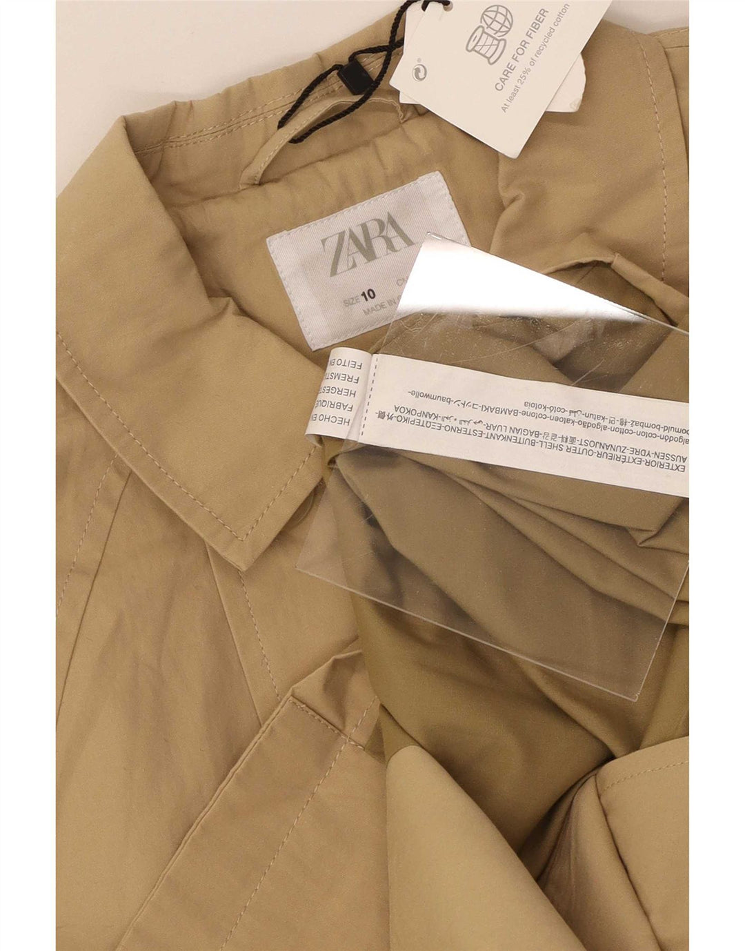 Zara Trenchcoat für Jungen, 9–10 Jahre, beige Baumwolle