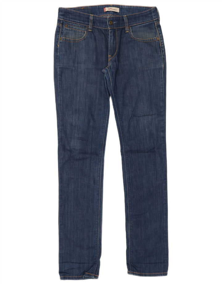Levi's Damen 571 Slim Jeans W32 L34 Blaue Baumwolle