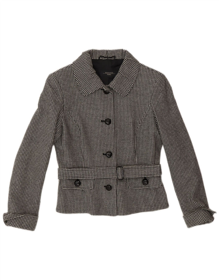 MAX MARA Damen 4-Knopf-2-teiliges Rock-Set UK 10 Small W28 Grau Klassisch